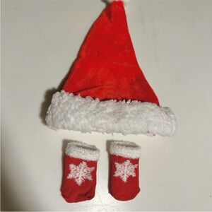 Christmas Infant Newborn Baby Holiday Santa Hat Boots Sock Bootie Set Snowflake
